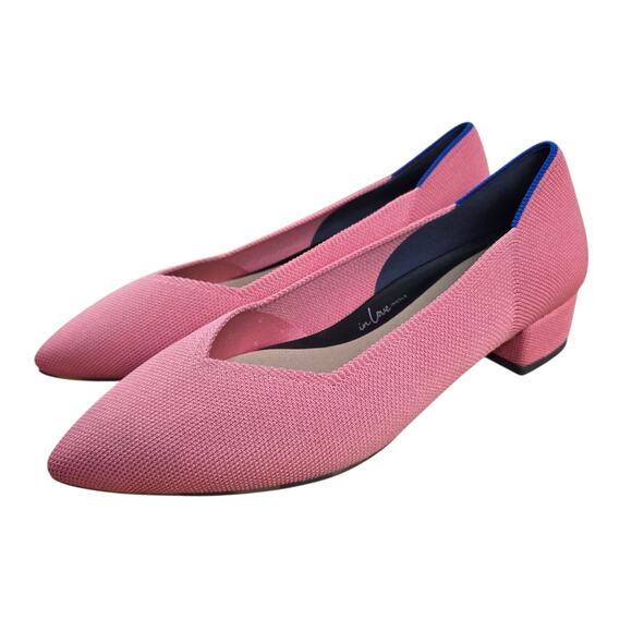 Rothys the High Point Women's US Size 8.5 Pink Coral Tulip Knit Classic - Picture 1 of 9